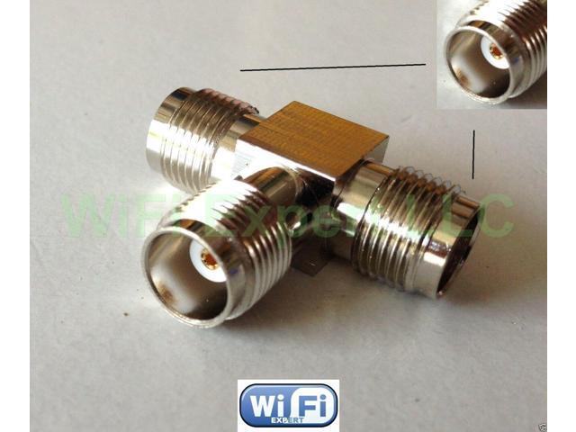 TNC Male To 2 TNC Female in series T Adapter RF Connector Antenna Router USA