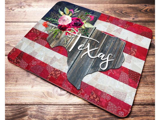 Texas State American Flag Mouse Pad Office Desk Accessories