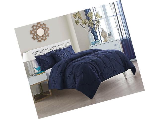 Vcny Home Carmen Comforter Set Queen Navy 4 Piece Queen 90 X 90