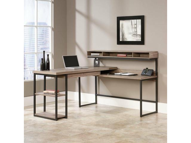 Sauder Transit L Shaped Desk Salt Oak Newegg Com Sauder Transit L Shaped Desk Salt Oak