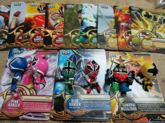 Power Rangers Samurai Trading Cards And Figure Set All 6 Figures And 18 Cards Newegg Com