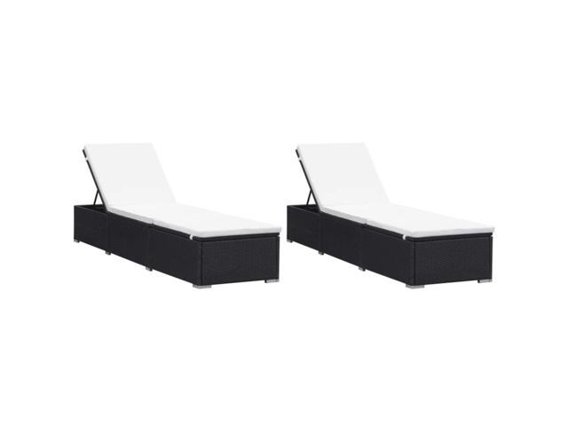 sun loungers black rattan