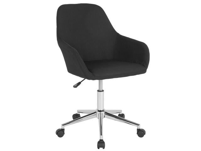 Photo 1 of Cortana Home and Office Mid-Back Chair in Black Fabric (25"W x 25"D x 33.5-38.5"H)