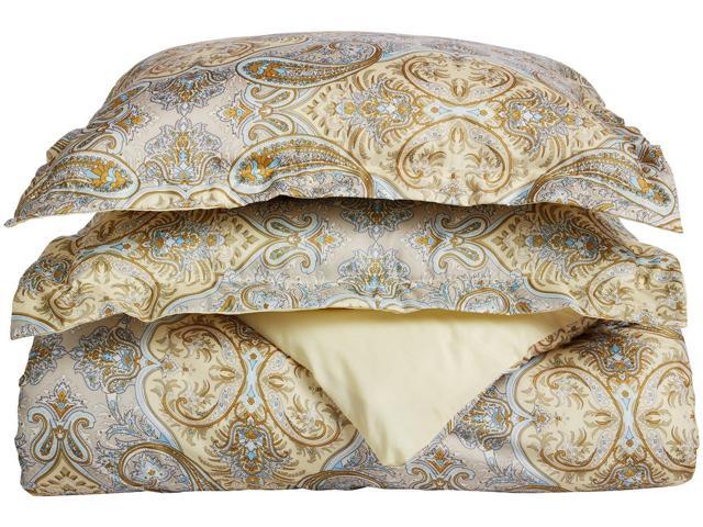 Superior Paisley Duvet Cover Set Wrinkle Free Microfiber King