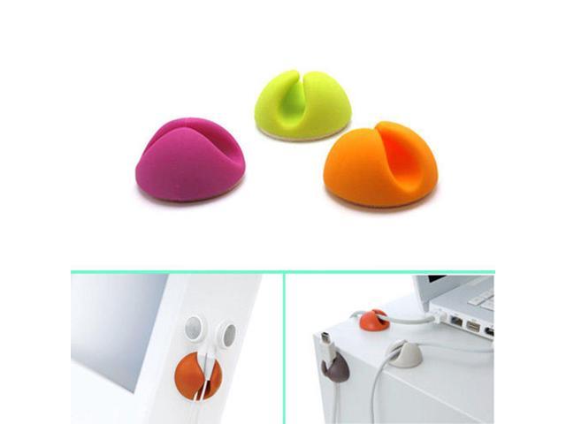 6pc Wire Cord Cable Clips Drop Organizer Ties USB Holder Cable Drop Sticky Tidy
