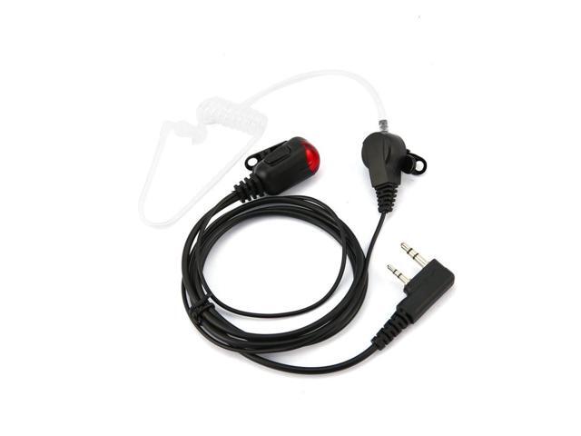 2 Pin PTT Covert Acoustic Tube Earpiece Baofeng Walkie Talkie In-ear Headset Mic
