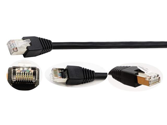 U-P001H CablesOnline 1.5ft Cat5e RJ45 M/F Shielded Ethernet Network Screw Panel Mount Extension Cable, 