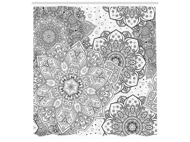 Ambesonne Mandala Shower Curtain Eastern Ethnic Lace Floral