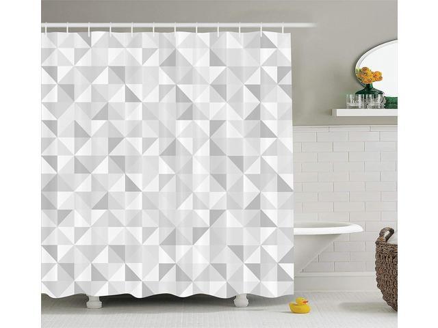 Ambesonne Grey Decor Collection Faded Cubes Geometric Mosaic Squares And Triangles Color Movement Grant Print Urban Home Polyester Fabric