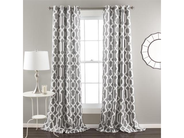 Lush Decor Edward Trellis Room Darkening Window Curtain Panel Pair