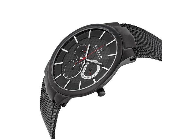 Skagen 809xltbb Mikael Titanium Case Black Dial Men S Mesh Multi