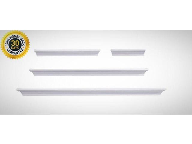 Js Wall Shelves Set Of 4 White Heavy Duty Durable Lightweight Easy Home Tool Newegg Com