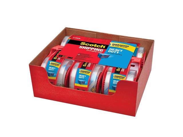 142-6 Scotch Heavy Duty Shipping Packaging Tape 1.88 inches x 800 inches . 2 Pack 1.5 inch Core 6 Rolls with Dispenser 