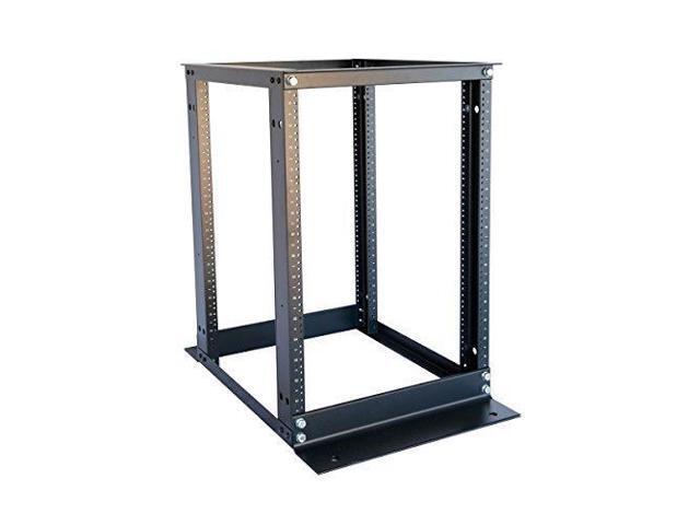 15U 4 Post Open Frame Server Rack Enclosure 19/" Adjustable Depth Aluminum