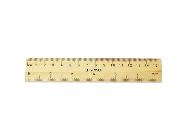 Westcott Wood Ruler Measuring Metric and 1/16  Scale With Single Metal  Edge, 30 cm (10375)