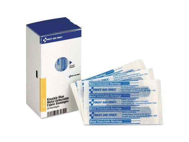 First Aid Only SmartCompliance Blue Metal Detectable Bandages Knuckle 1 ...