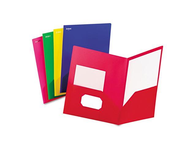 Oxford 99810 Fashion PolyPort Twin-Pocket Portfolio, Polypropylene, Blue/Green/Red/Yellow