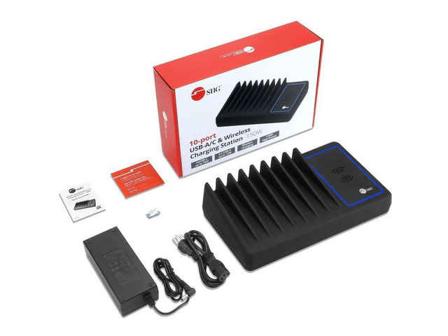 SIIG AC-PW1H11-S1 150W 10-Port USB-A/C Wireless Charging Station User Guide