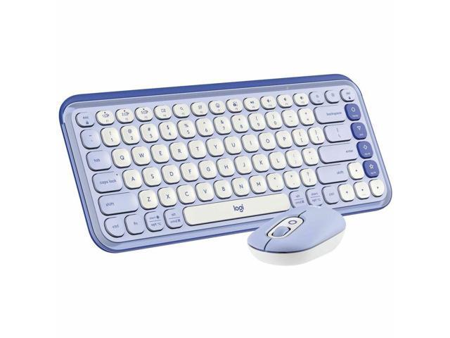 Logitech POP ICON Bluetooth Keyboard/Mouse Combo, Lilac & Off-White 920-013043