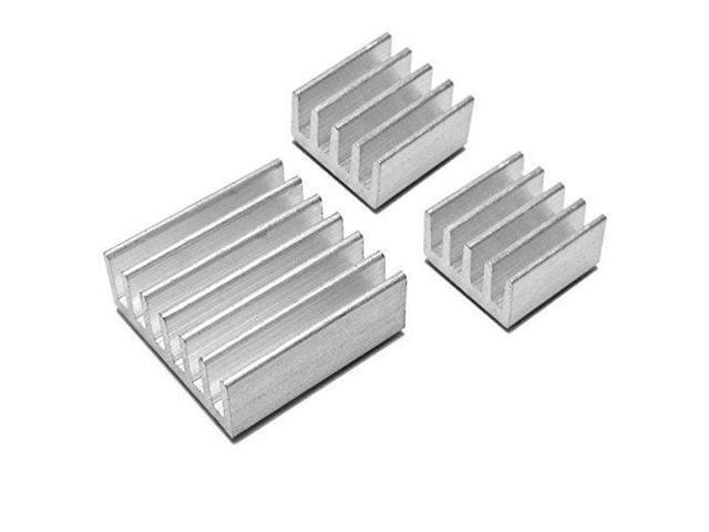 Black Case with 3 Pcs Aluminum Heatsink Cooler Cooling Kit for Raspberry Pi