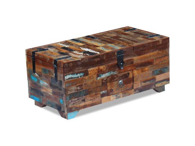 vidaXL Coffee Table Box Chest Solid Reclaimed Wood 31.5" Stand Couch Table