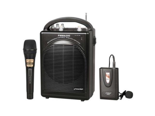 PylePro PWMA200 Rechargeable Portable PA System with Wireless Lavalier/Headset MIC and 1 Wired Mic