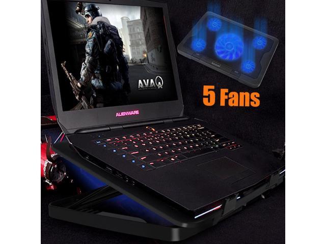 5 Fans Laptop Cooling Pad Cooler Stand External Coolpad For New