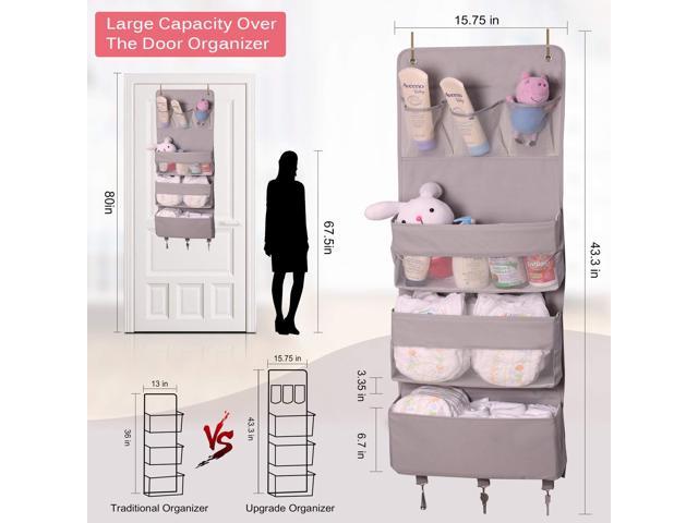 Grey Over The Door Organizer Closet Bathroom Organizer And