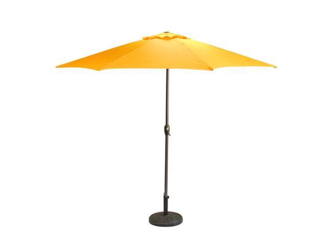 9 Outdoor Patio Market Umbrella With Hand Crank And Tilt Yellow 9 Outdoor Patio Market Umbrella With Hand Crank And Tilt Yellow