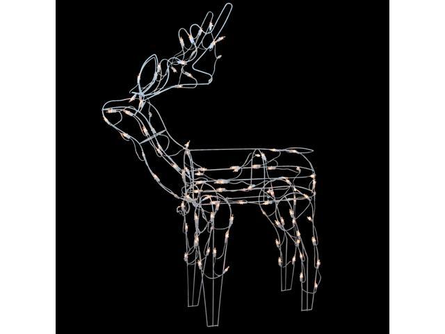 43 Lighted White Standing Reindeer Christmas Outdoor Decoration
