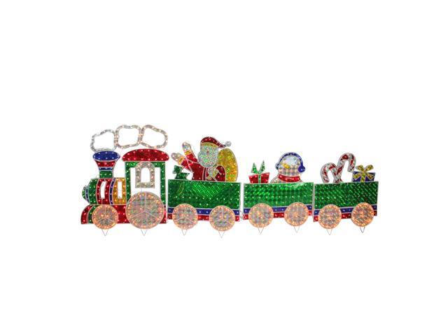 4 Piece Holographic Lighted Motion Train Set Christmas Outdoor