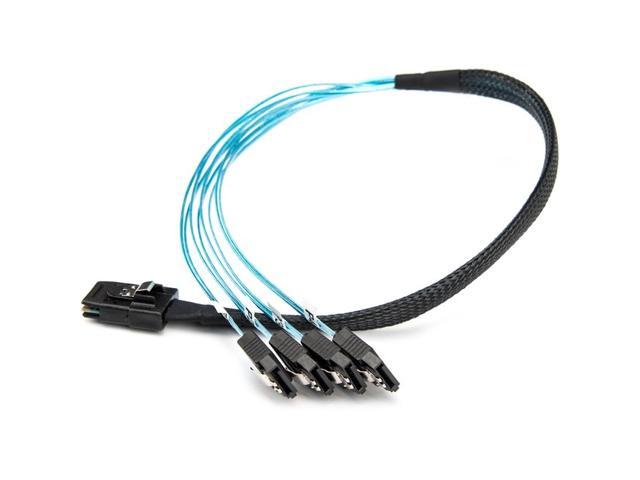 Rocstor 20in/50cm Serial Attached SCSI SAS Cable-SFF-8087 to 4x SATA Latching
