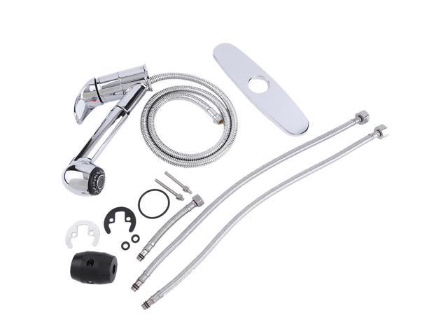 Single Handle Mixer Tap Faucet Pull Out Spray Kitchen Swivel Spout Newegg Com