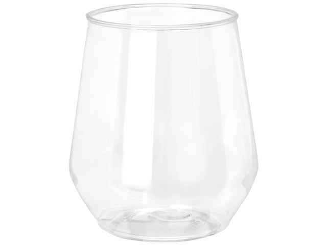Office Bars 32 count 12 oz Unbreakable Stemless Plastic Wine Champagne Glasses Elegant Durable Reusable Shatterproof Indoor Outdoor Ideal for Home Wedding Bridal Baby Shower