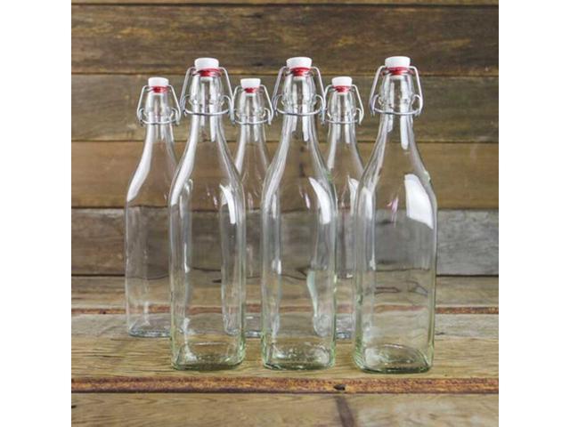 1 Liter (34 oz) Clear Giara Glass Bottle with Swing Top