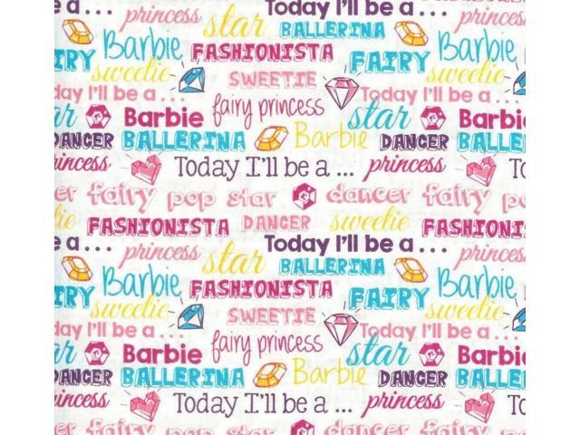 Barbie Fabric - Words & Jewels on White - Cranston VIP ...