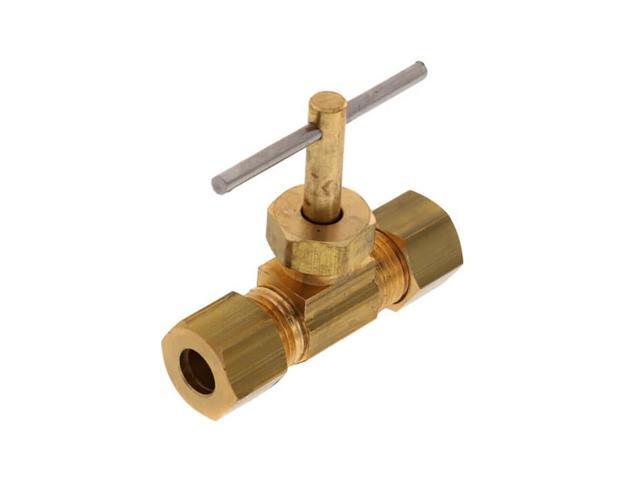 10/Pack PrimeX 80564 1/4 Inch Comp x 1/4 Inch Comp Straight Needle Valve 
