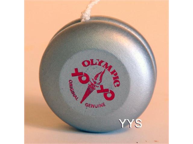 Vintage Collectible Wooden Yo-Yo National Olympics-Silver with Red 