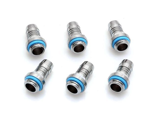 6Pcs Water Cooling Barb Fitting G1/4 Thread Connector Radiator for Water Tubing