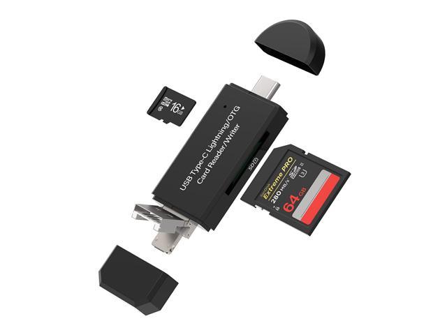 1pc 4in1 OTG/TF/SD Smart Card Reader Adapter Micro USB Charge Port For Phone 