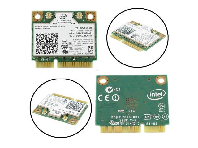 Intel Dual Band Wireless-ac 7260 7260hmw Half Mini Pci-e Bluetooth Bt Wireless Wifi Card 802.11 Ac a B G N 710661-001 for Hp Laptop