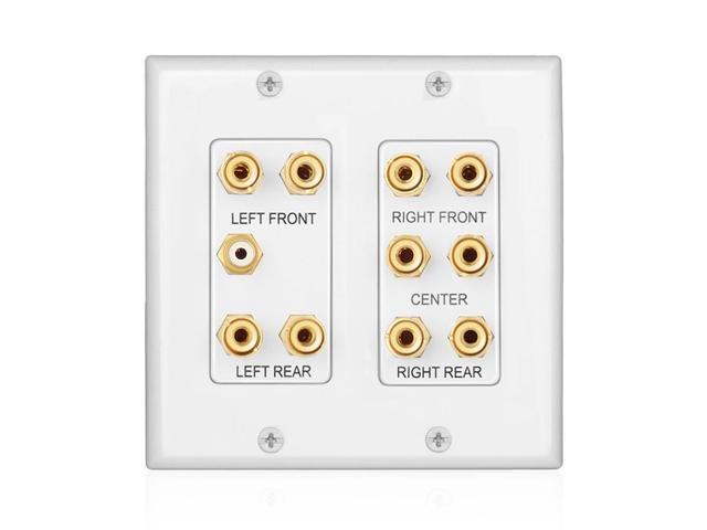 5.1 Surround Sound Home Theater Speaker Banana Plug Binding Post Wall Plate