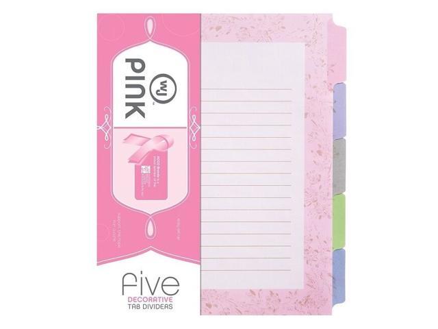 Wilson Jones Pink Ribbon Decorative Tab Dividers 8 5 X 11