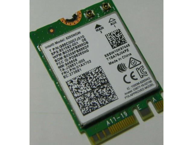 01AX702 New Intel Dual Band Wireless-AC 8265NGW BT NGFF OEM P//N 851592-001