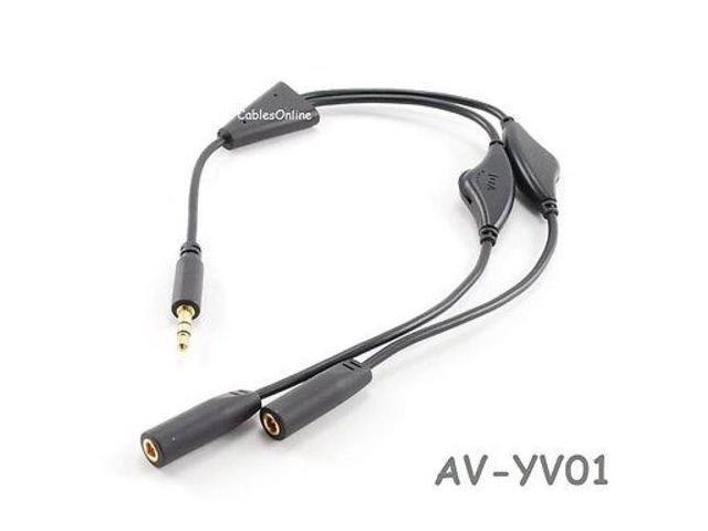 3.5mm Headphone Stereo Audio Y Splitter Cable Cord With Separate Volume Controls 