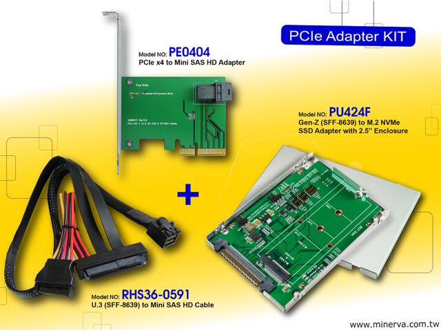M.3 SSD Adapter Mini SAS HD to M.2 