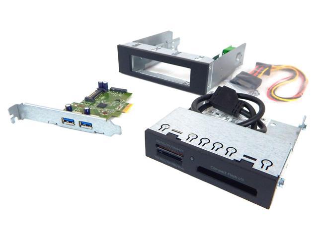 HP 5.25in Media Card Reader w/ USB3 CNTRL Kit 736299-U35 3.5 or 5.25 Bay 