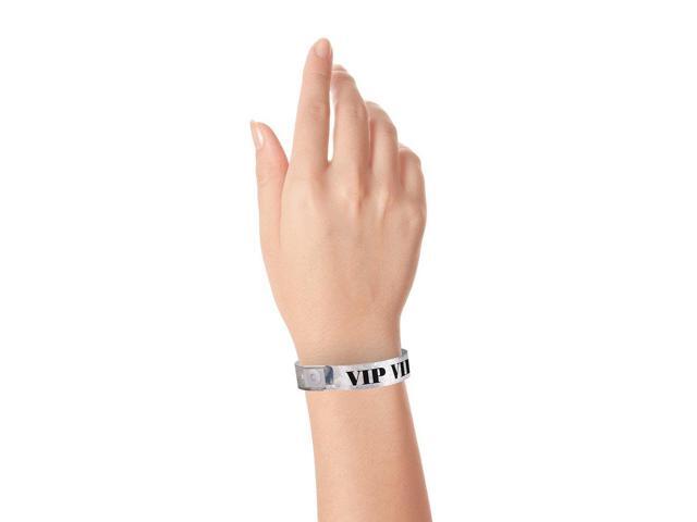 100 Pack Wristbands for E... WristCo Holographic Silver VIP Plastic Wristbands