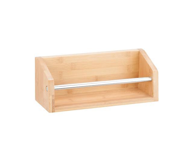 Honey Can Do Shf 04380 Wall Ledge Shelf With Chrome Bar Bamboo