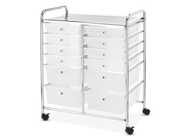 Whitmor Chrome And Plastic 12 Drawer Storage Cart Newegg Com